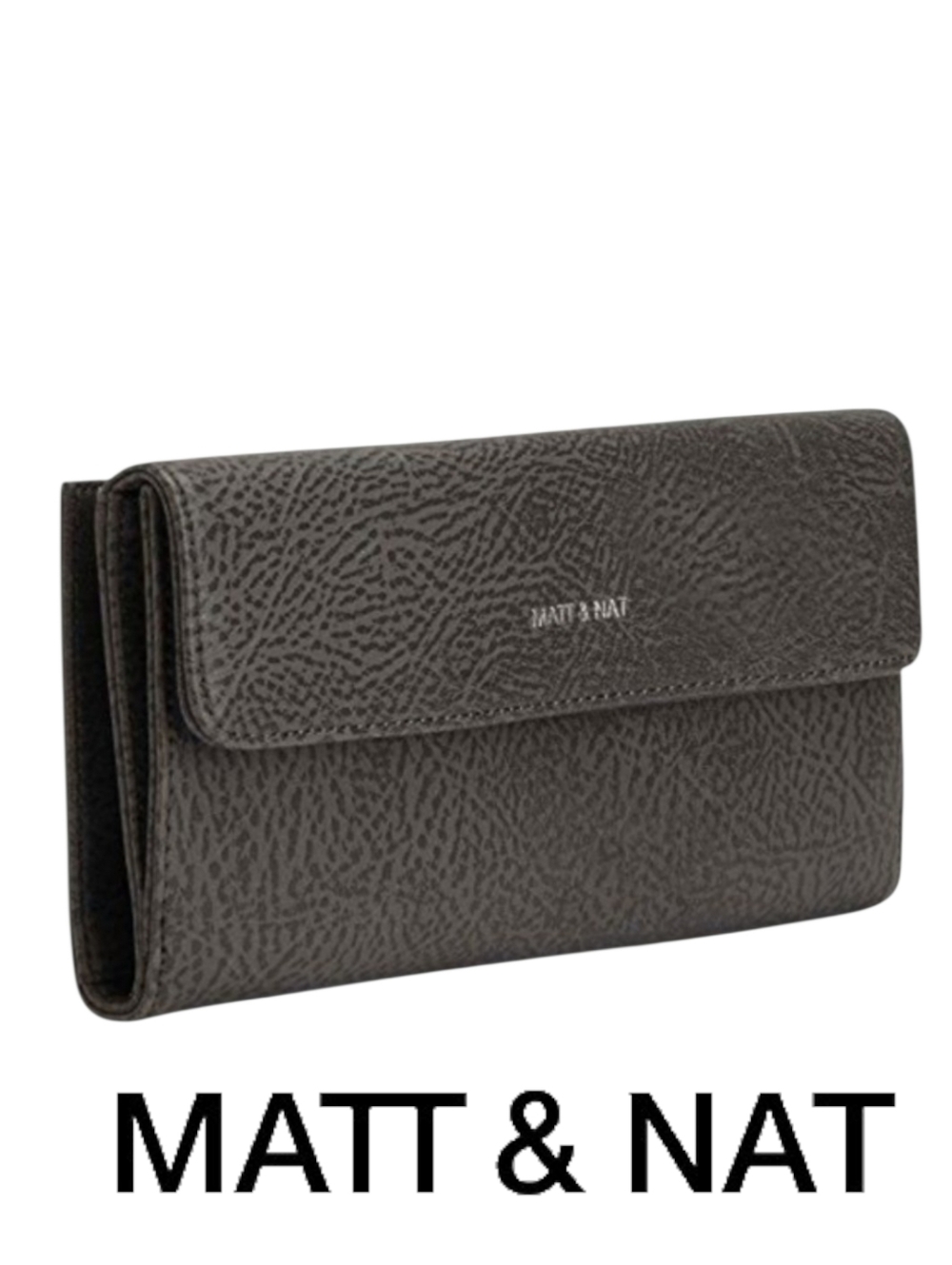 Matt & Nat Connolly Dwell Wallet Vegan Pebbled Leather Carbon Colour